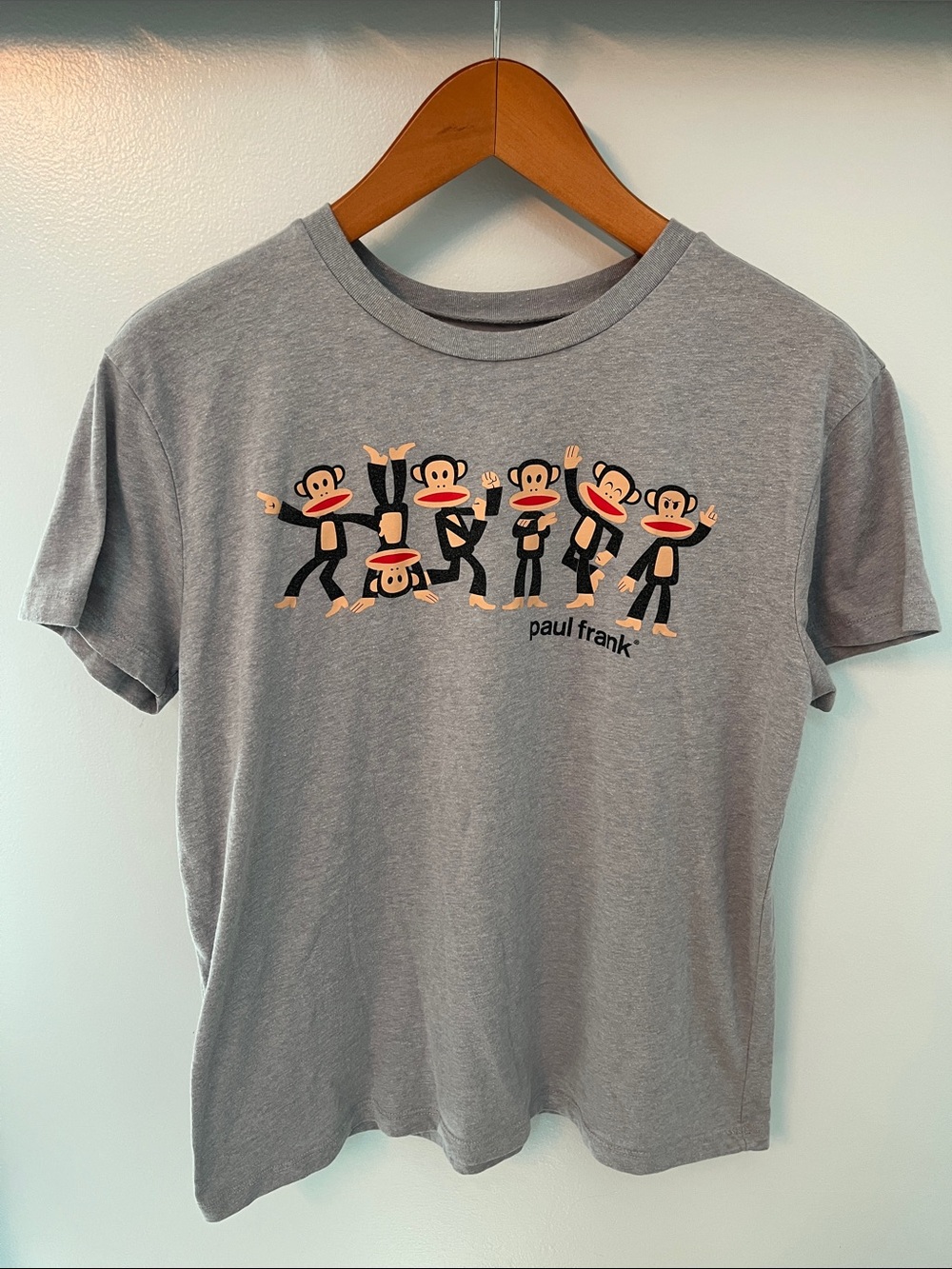 Paul Frank Grey Tee with Multicolor Julius Monkey Line-Up